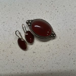 Brooch and earrings set